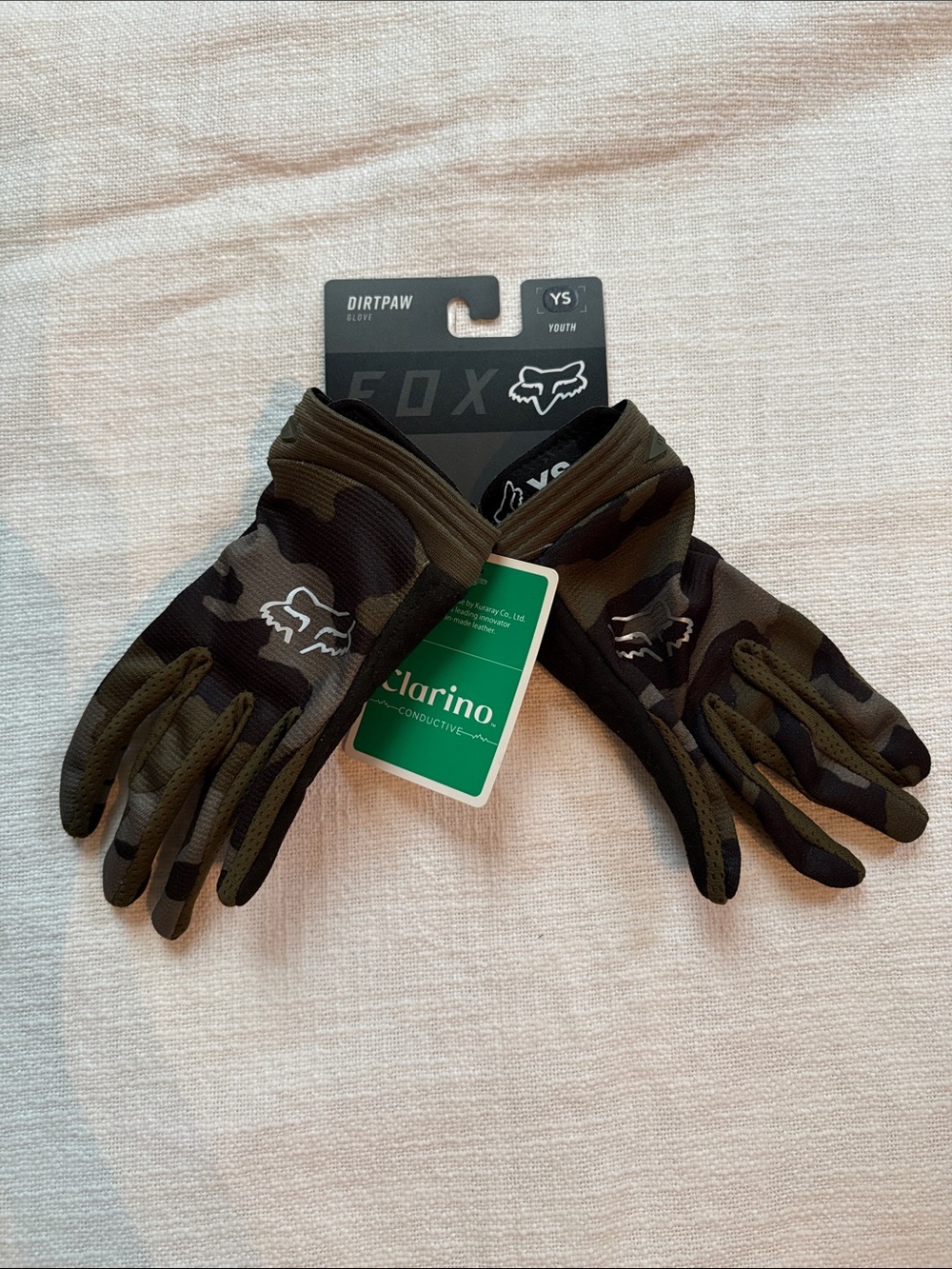 Fox Dirtpaw Youth Camo Gloves - Olive & Black